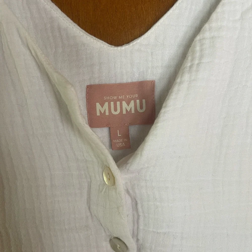 Show Me Your MuMu Ivory Button-Down Dress/Cover Up - Picture 2 of 2